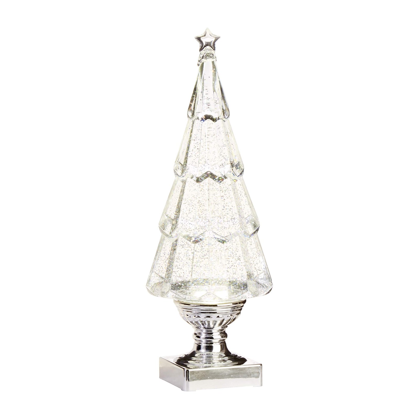 31tcj7A6xnL.jpg RAZ Imports 13.75" Lighted Tree Water Lantern Acrylic Snow Globe - Swirling Glitter Battery Operated - Image 1