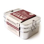 ECOlunchbox Three-in-One GIGANTIC Bento Box (49oz) – 3 Piece Jumbo Stainless Steel Lunch Container – Plastic Free, Non Toxic, Nestable, Dishwasher-Safe for Big Appetites, Not Leak-Proof
