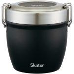 Skater Stainless Steal Insulated Bento Box - Japanese Lunch Pot - 800ml (27fl oz) - Large Capacity - Vacuum Double-Walled - Black
