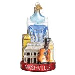 Old World Christmas Nashville Glass Blown Ornament for Christmas Tree, Handcrafted Holiday Decoration, Landmark Collection
