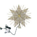 Kurt Adler 14-Inch 7-Point Natural Capiz Star Lighted Treetop