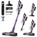 Cordless Vacuum Cleaner, 580W/48Kpa Vacuum Cleaners with 65 Min Runtime, Lightweight Wireless Vacuum with LED Headlights/Screen, wall mount, Removable Handheld Vacuum for Pet Hair/Carpets/Floors/Sofa