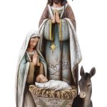 Joseph's Studio by Roman, 10.5" H Holy Family Figure with Donkey Nativity Figure, Religious Christmas Decor