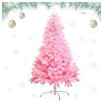 Christmas Tree with Metal Stand, 4FT Pink Artificial Christmas Tree with 300 Branches Tips, Easy Assembly Unlit Xmas Tree for Christmas Decorations
