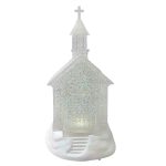 Christmas by Roman Inc., Confetti Lites Collection, 10.25" H LED Swirl Confetti Light Dome Church, Lantern, Snow Globe, Holiday Home Décor, Santa, Cardinal, Nutcracker, Snowman, Reindeer (10x6x7)